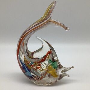 Murano Multicolor Glass Fish Art